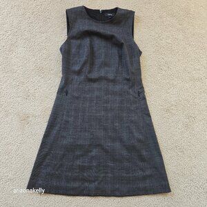 NWOT Theory Wool Sheath Dress Zippered Pockets Plaid